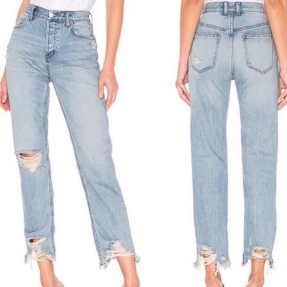 FreePeople Chewed Up Straight Leg Jeans